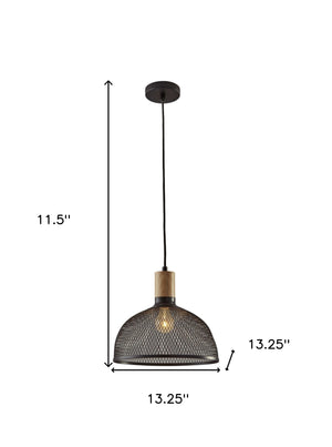 Homeroots Caged Black Metal Large Ceiling Pendant  Metal 372794