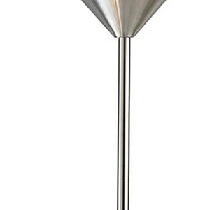 Homeroots 71" Two Light Torchiere Floor Lamp With White Acrylic Bowl Shades Brushed Steel Metal 372807