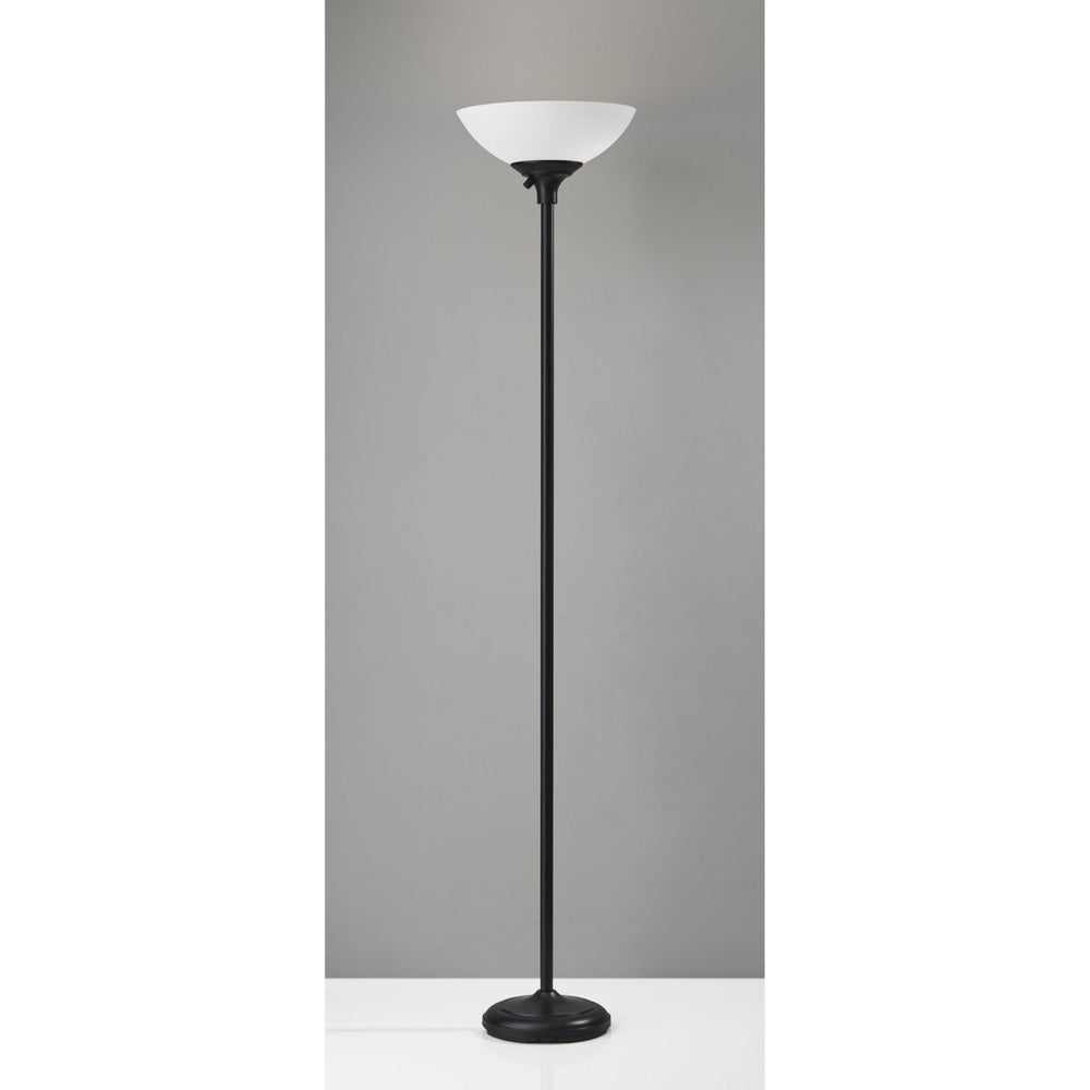 Homeroots Tailored Black Metal Torchiere With Bright Illumination Black Metal 372813