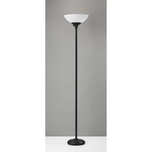 Homeroots Tailored Black Metal Torchiere With Bright Illumination Black Metal 372813