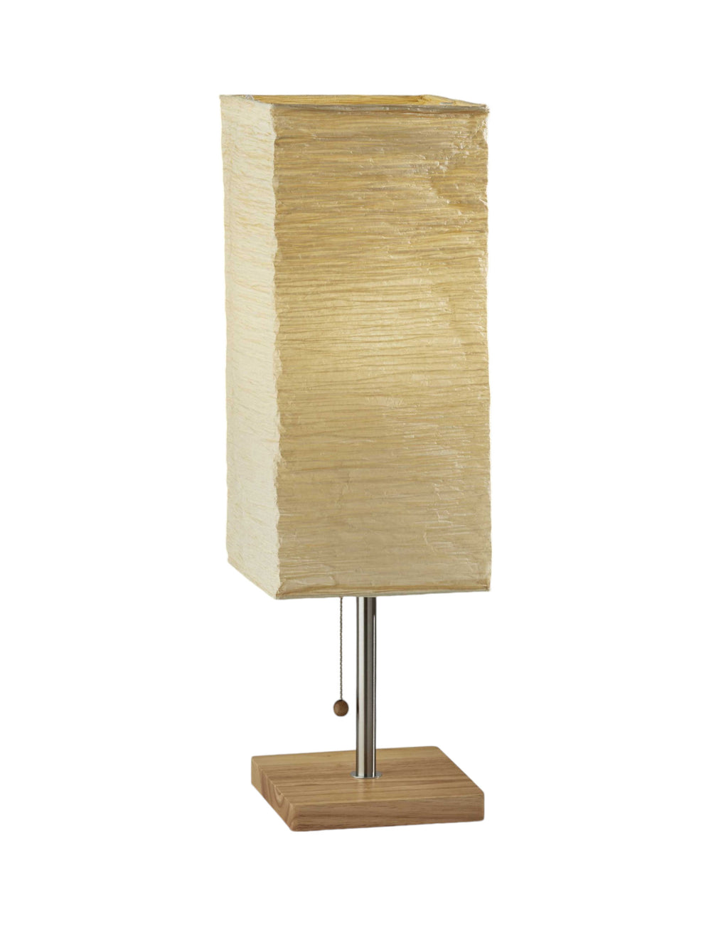 Homeroots Wildside Paper Shade With Natural Wood Table Lamp Natural  372819