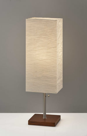 Homeroots Wildside Natural Accent Table Lamp With Walnut Base & Crinkle Paper Shade For Soft Illumination Walnut  372820