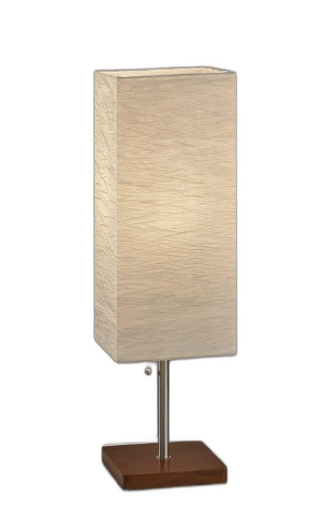 Homeroots Wildside Natural Accent Table Lamp With Walnut Base & Crinkle Paper Shade For Soft Illumination Walnut  372820