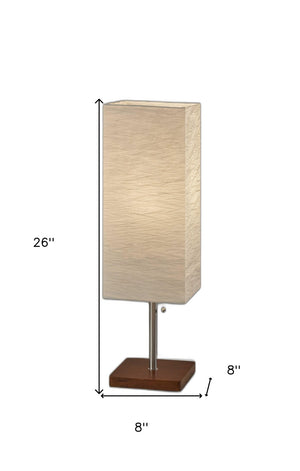 Homeroots Wildside Natural Accent Table Lamp With Walnut Base & Crinkle Paper Shade For Soft Illumination Walnut  372820