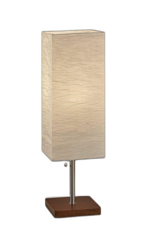 Homeroots Wildside Natural Accent Table Lamp With Walnut Base & Crinkle Paper Shade For Soft Illumination Walnut  372820