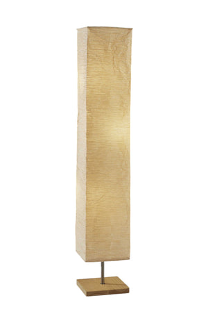 Homeroots Wildside Paper Shade Floor Lamp With Natural Wood Base Natural Metal 372821