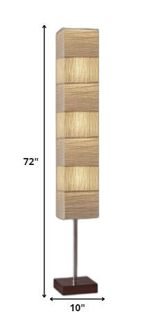 Homeroots 72" Column Floor Lamp With White Rectangular Shade  Metal 372824