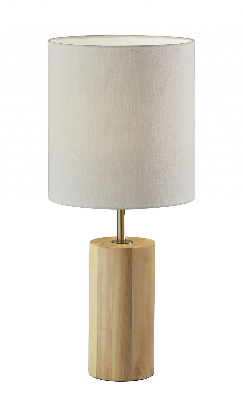 Homeroots Natural Wood Circular Block Table Lamp Natural  372829