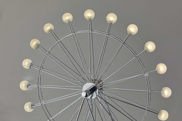 Homeroots 22" Off White Metal Multi Light Bedside Led Table Lamp With Off White Globe Shade  Metal 372849