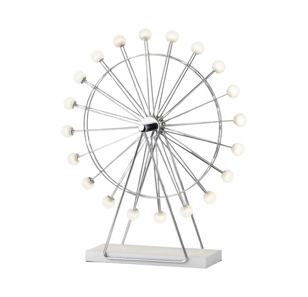 Homeroots 22" Off White Metal Multi Light Bedside Led Table Lamp With Off White Globe Shade  Metal 372849