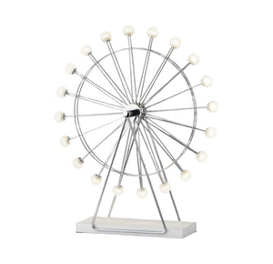 Homeroots 22" Off White Metal Multi Light Bedside Led Table Lamp With Off White Globe Shade  Metal 372849