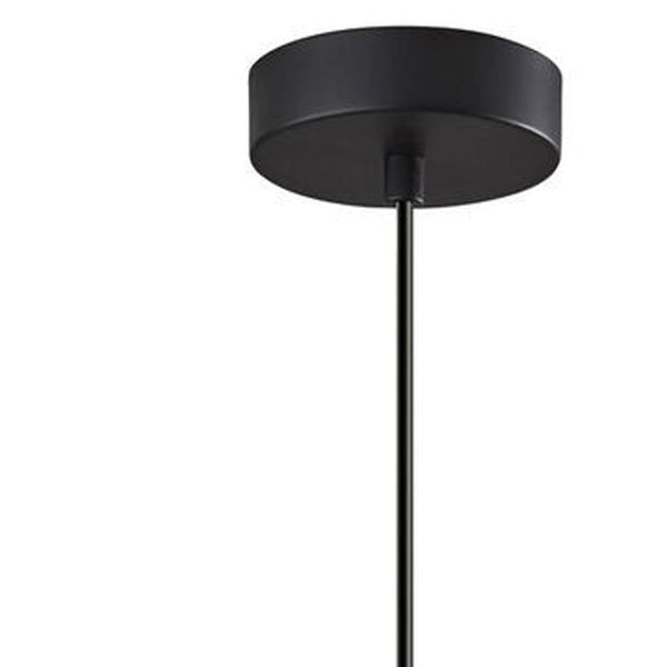 Homeroots Gnome Smoked Glass Black Metal Pendant Lamp Black Metal 372852