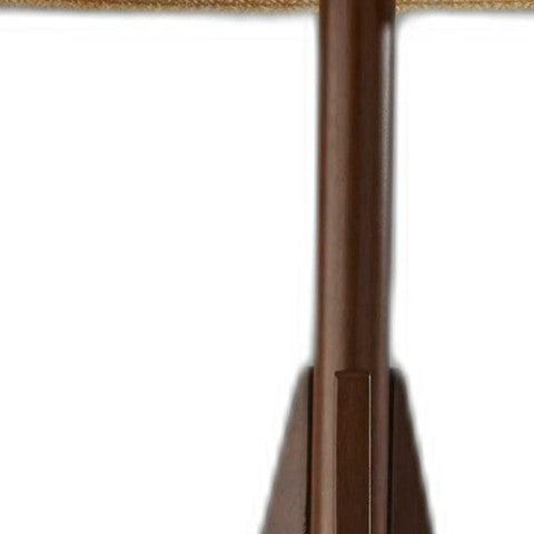 Homeroots 59" Tripod Floor Lamp With Warm Brown Drum Shade - Stylish Rattan Design For Modern Home Décor Walnut Metal 372867
