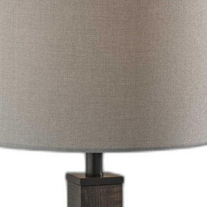 Homeroots Black Wood Monument Table Lamp Black  372868