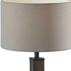 Homeroots Black Wood Monument Table Lamp Black  372868