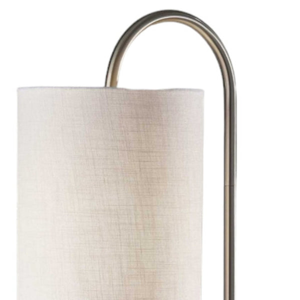 Homeroots 66" Tray Table Floor Lamp With White Drum Shade  Metal 372886