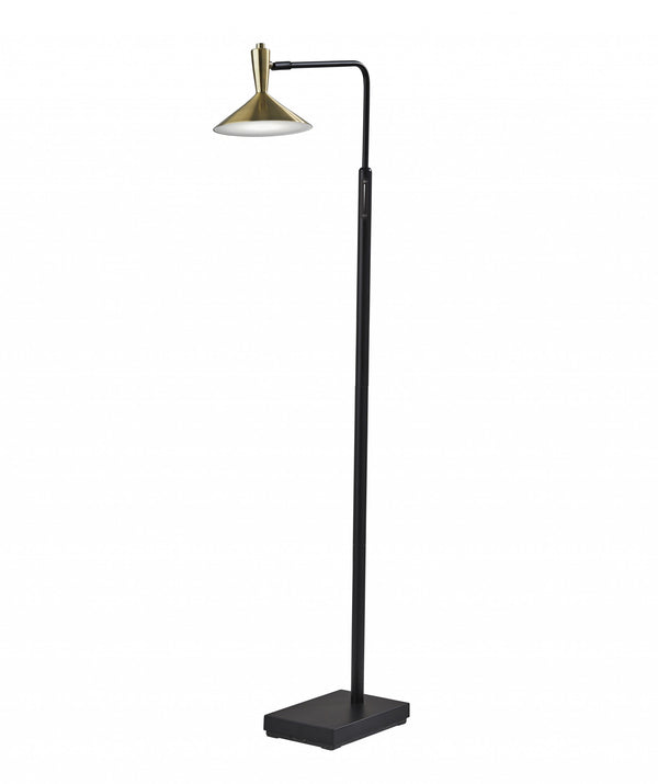 Homeroots Adjustable Brass Spotlight Led Floor Lamp In Black Metal  Metal 372888