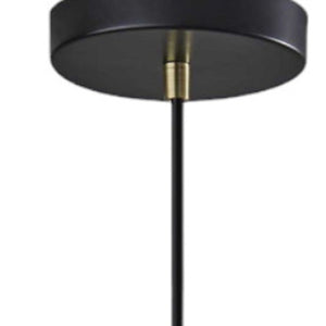 Homeroots Striped Glass Glow Metal Pendant  Glass 372890