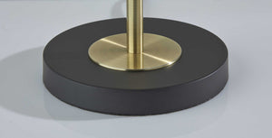 Homeroots 22" Antiqued Brass Table Lamp With White Ribbed Frosted Glass Dome Shade   372891