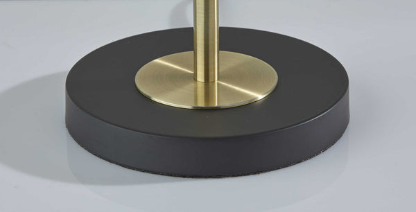 Homeroots 22" Antiqued Brass Table Lamp With White Ribbed Frosted Glass Dome Shade   372891