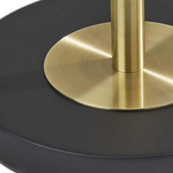 Homeroots 65" Black Torchiere Floor Lamp With White Globe Shade  Metal 372892