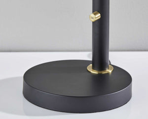 HomeRoots 32" Black and Gold Metal Desk Lamp - Adjustable Mid-Century Cone Shade for Stylish Task Lighting 372896