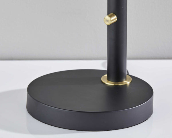 HomeRoots 32" Black and Gold Metal Desk Lamp - Adjustable Mid-Century Cone Shade for Stylish Task Lighting 372896