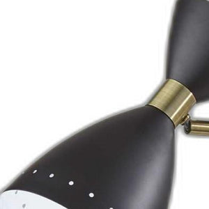 HomeRoots 32" Black and Gold Metal Desk Lamp - Adjustable Mid-Century Cone Shade for Stylish Task Lighting 372896