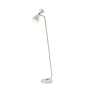 Homeroots 59" Brass Task Floor Lamp With White Metal Cone Shade  Metal 372897