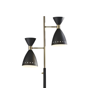 Homeroots 68" Black Task Floor Lamp With Black Metal Cone Shade  Metal 372899
