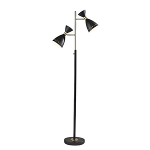 Homeroots 68" Black Task Floor Lamp With Black Metal Cone Shade  Metal 372899