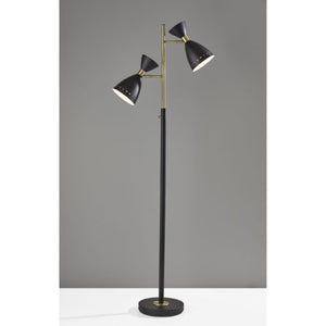 Homeroots 68" Black Task Floor Lamp With Black Metal Cone Shade  Metal 372899
