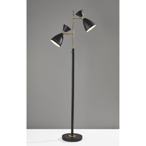 Homeroots 68" Black Task Floor Lamp With Black Metal Cone Shade  Metal 372899