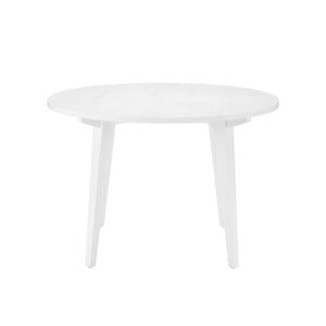 45" Simple Round Japandi Dining Table White KOCD6EWHVS Walker Edison