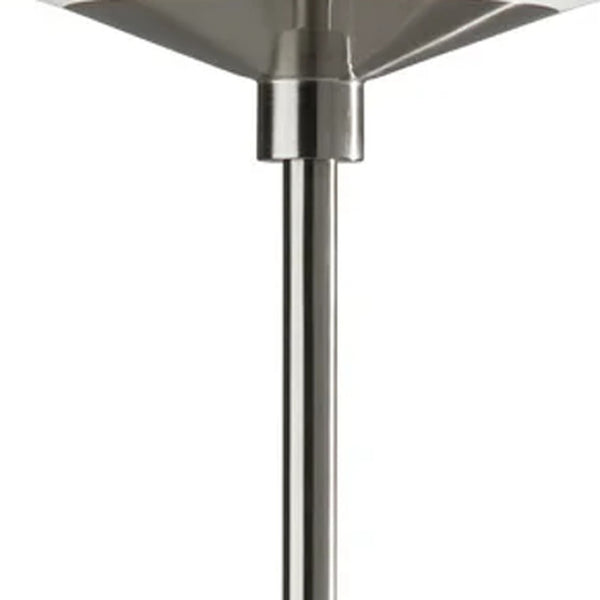 HomeRoots 71" Silver LED Torchiere Floor Lamp - Modern Brushed Steel with Frosted Cone Shade for Ambient Glow 372904