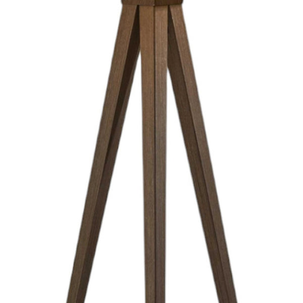 HomeRoots 62" Tripod Floor Lamp - Sleek Modern Design with Fabric Drum Shade for Ambient Home Illumination Walnut 21" X 21" X 60.'25" 372908