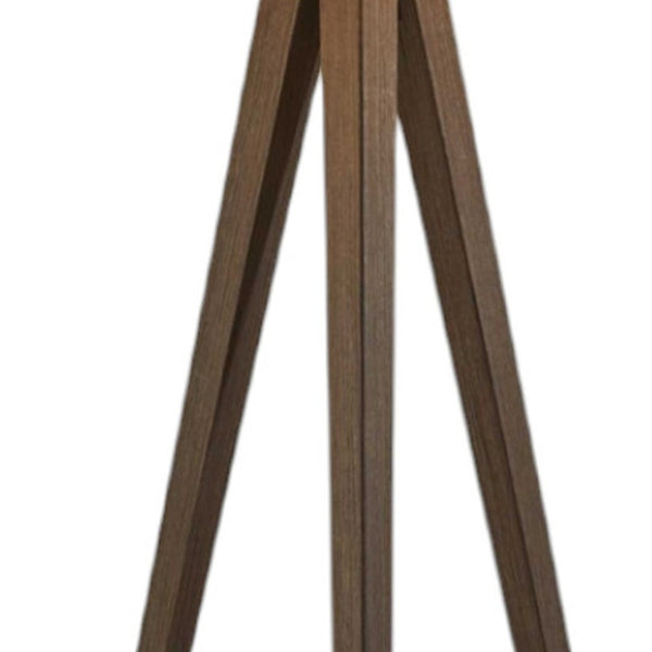 HomeRoots 62" Tripod Floor Lamp - Sleek Modern Design with Fabric Drum Shade for Ambient Home Illumination Walnut 21" X 21" X 60.'25" 372908