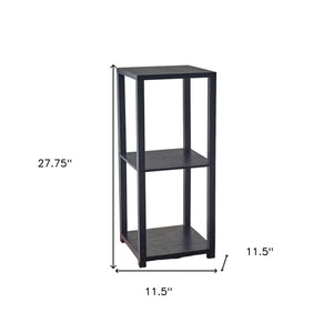Homeroots 28" Black Square End Table With Two Shelves   372927