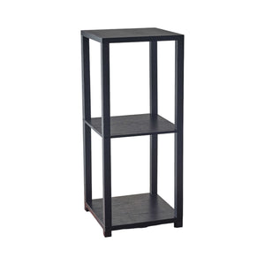 Homeroots 28" Black Square End Table With Two Shelves   372927