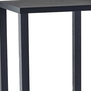 Homeroots 35" Black Solid Wood Square End Table With Two Shelves   372928