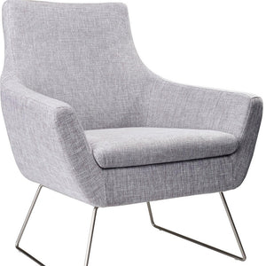 Homeroots Pale Grey Upholstered Armchair Grey  372929