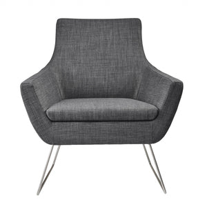 Homeroots Dark Grey Upholstered Armchair Grey  372930
