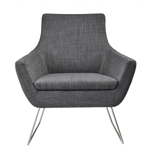 Homeroots Dark Grey Upholstered Armchair Grey  372930