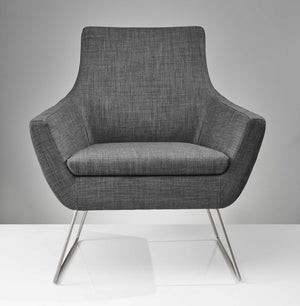 Homeroots Dark Grey Upholstered Armchair Grey  372930