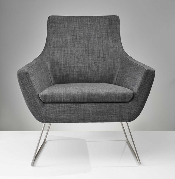 Homeroots Dark Grey Upholstered Armchair Grey  372930