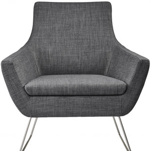Homeroots Dark Grey Upholstered Armchair Grey  372930