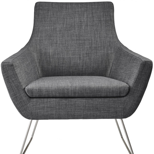 Homeroots Dark Grey Upholstered Armchair Grey  372930