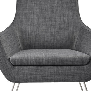 Homeroots Dark Grey Upholstered Armchair Grey  372930