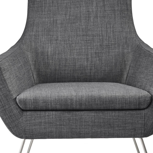 Homeroots Dark Grey Upholstered Armchair Grey  372930