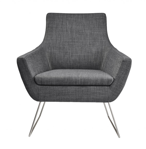 Homeroots Dark Grey Upholstered Armchair Grey  372930